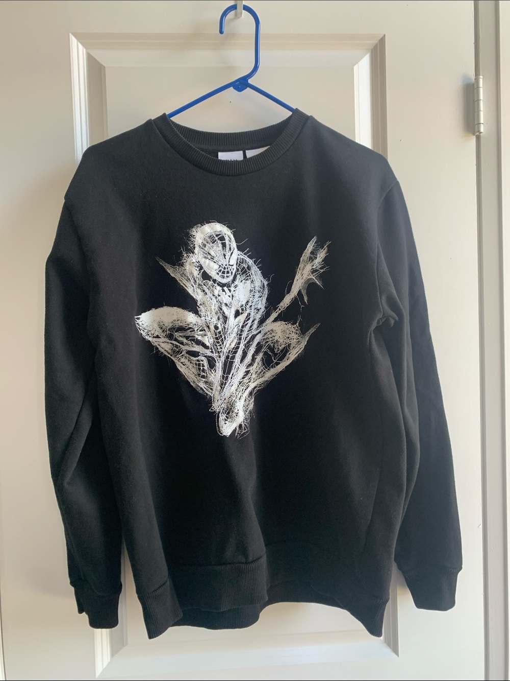 Zara yBlack Crewneck Sweatshirt with Spider-Man Graphic
